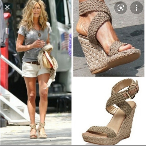 Stuart Weitzman Alex Ivory Crochet Wedge